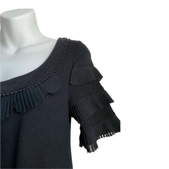 Juicy Couture Exaggerated Ruffle Crochet Shirt Sleeve Black Dress Small … - Picture 11 of 14